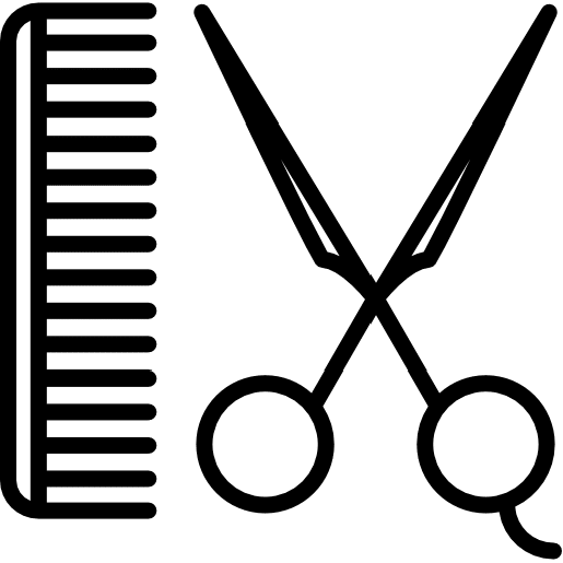 Icono de herramientas de peluquería.